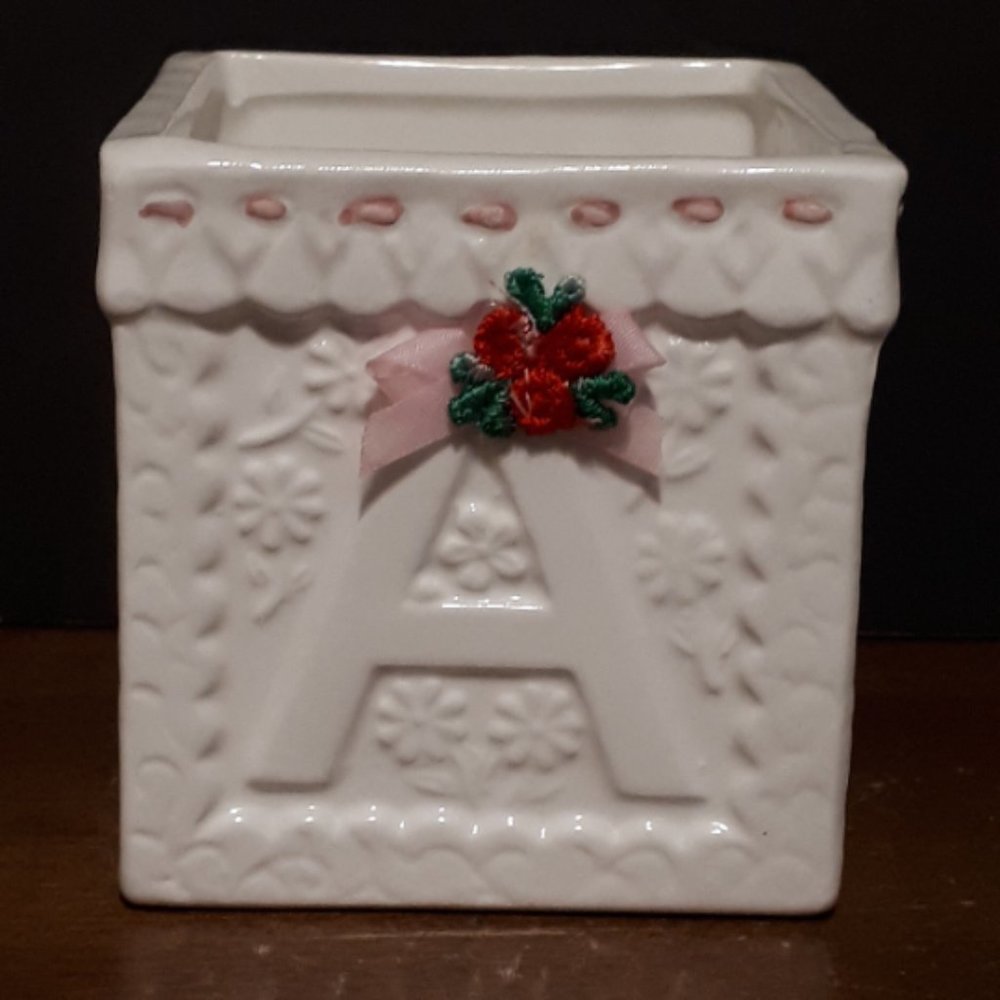Vintage Baby Cube Storage Planter Nursery Decor